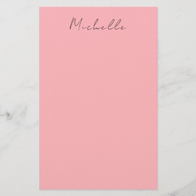 Papeterie Rose Clair Professionnel Écriture Manuscrite Uniqu (Devant)