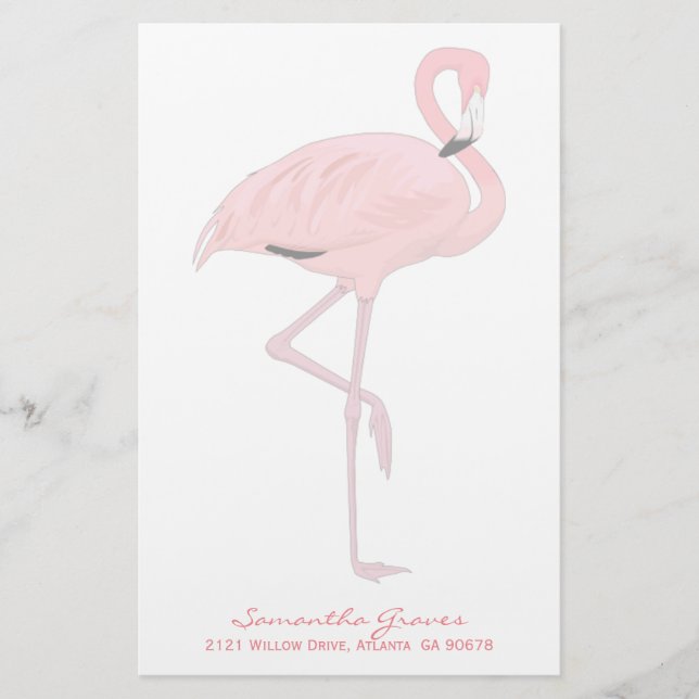 Papeterie rose de coutume de Flamant rose (Devant)