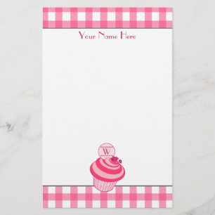 Papeterie rose de petit gâteau de