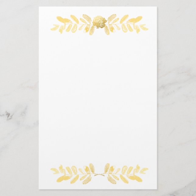 Papeterie Rose d'or et feuille (Devant)