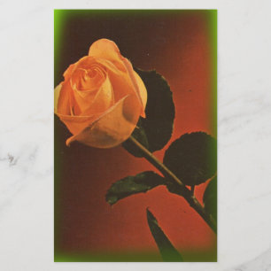 Papeterie Rose jaune vintage stationnaire