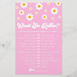 Papeterie Rose Retro Daisy Voudrait Elle Plutôt Baby shower 
