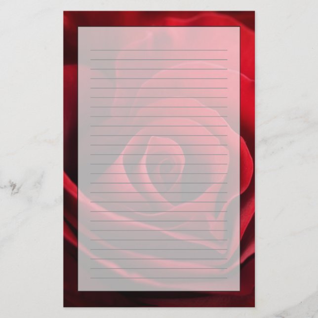 Papeterie Rose rouge de Valentine (Devant)