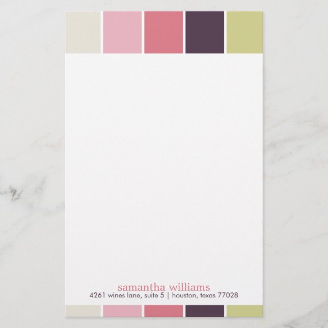 Papeterie Rose violet vert moderne Blocs de couleurs (Devant)