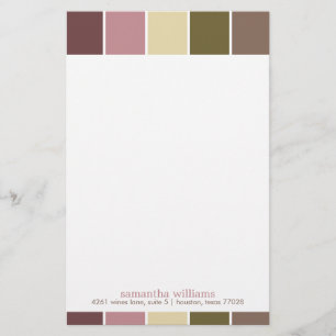Papeterie Roses et Brown blocs de couleurs modernes