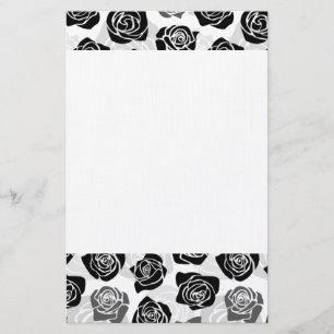 Papeterie Roses Vintages chic en noir et blanc