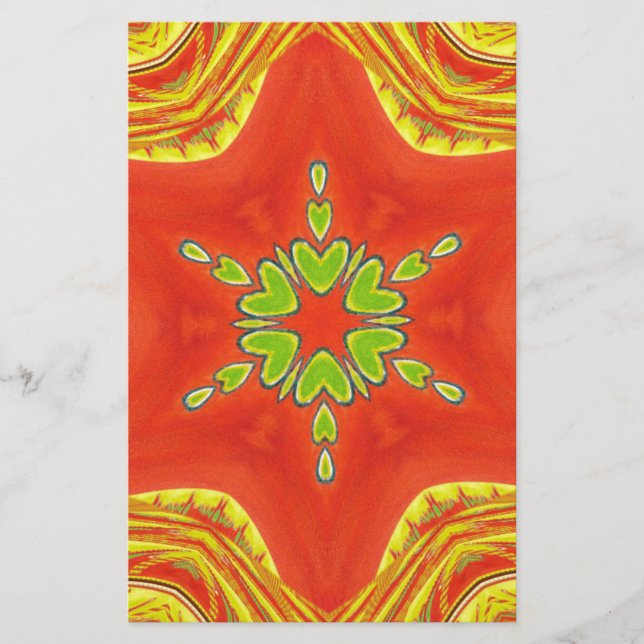 Papeterie Rouge or vert Mandala Art Imprimer (Devant)