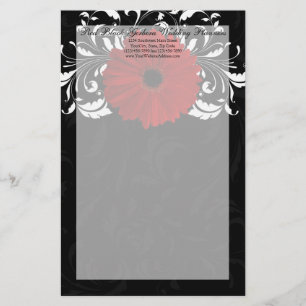 Papeterie Rouges, noirs et blancs Gerbera Daisy