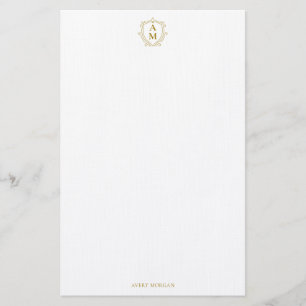 Papeterie Royal Monogram Crest Luxury Gold Personnalisé