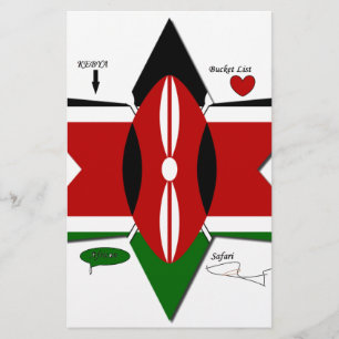 Papeterie Safari Drapeau Kenyan Conception : Liste de seaux