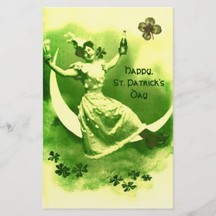 PAPETERIE SAINT PATRICK'S DAY LUNE LADY AVEC SHAMROCK