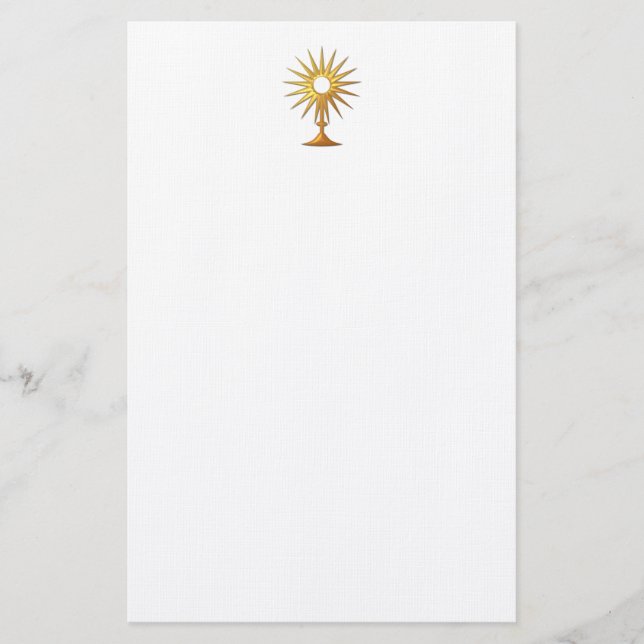 Papeterie Sainte Eucharistie en Monstrance d'or (Devant)