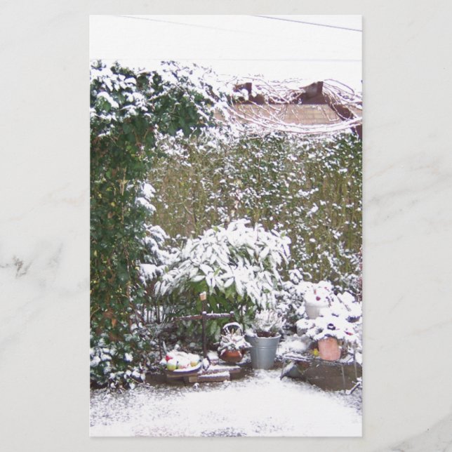 Papeterie Saison de Noël, Neige dans le jardin (Devant)