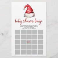Santa Hat Christmas Bingo Baby shower Jeu
