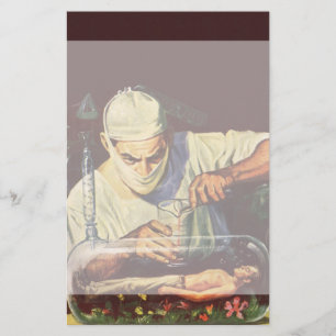 Papeterie Science-fiction Vintage, chercheur en laboratoire