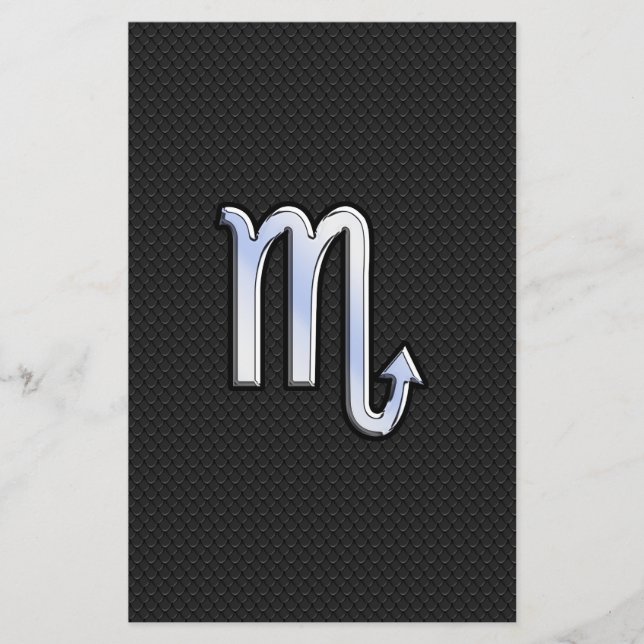 Papeterie Scorpio Zodiac chrome comme Signe peau de serpent  (Devant)