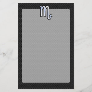 Papeterie Scorpio Zodiac Silver Sign peau de serpent noir