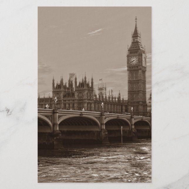 Papeterie Sepia Big Ben Tower Palace de Westminster (Devant)