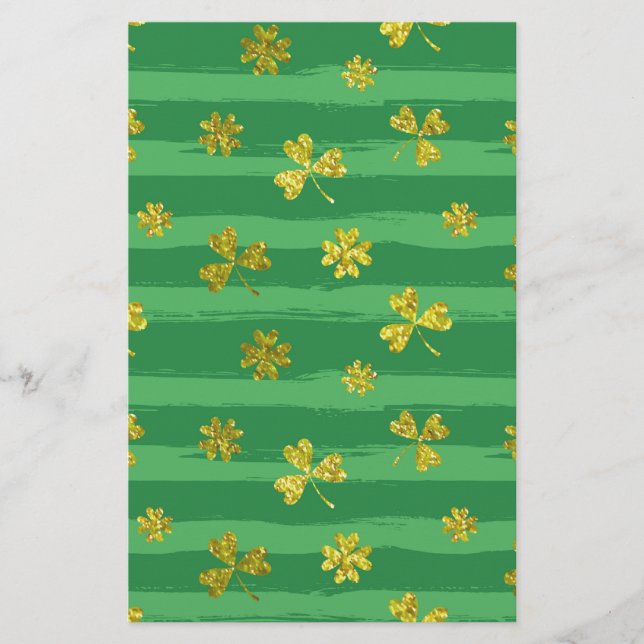 Papeterie shamrock d'or st patrick (Devant)