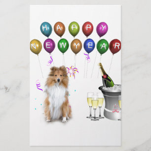 Papeterie Sheltie Dog Bonne année