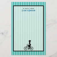 Silhouette cycliste pour fille rétro