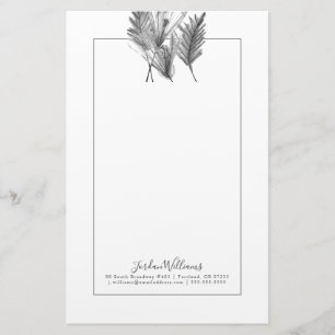 Papeterie Silhouette florale - gris