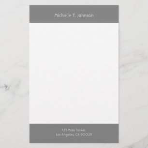 Papeterie simple bordure grise