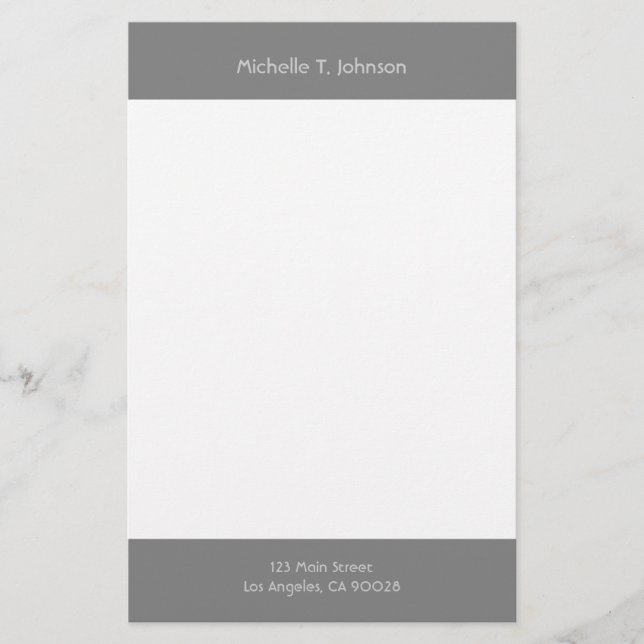 Papeterie simple bordure grise (Devant)