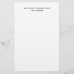 Papeterie Simple Élégant Moderne Minimaliste Noir Blanc