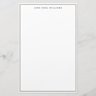 Papeterie Simple Minimaliste Classique Noir Cadre Bordure Mi
