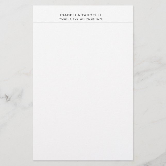 Papeterie Simple Minimaliste Moderne Professionnelle (Devant)