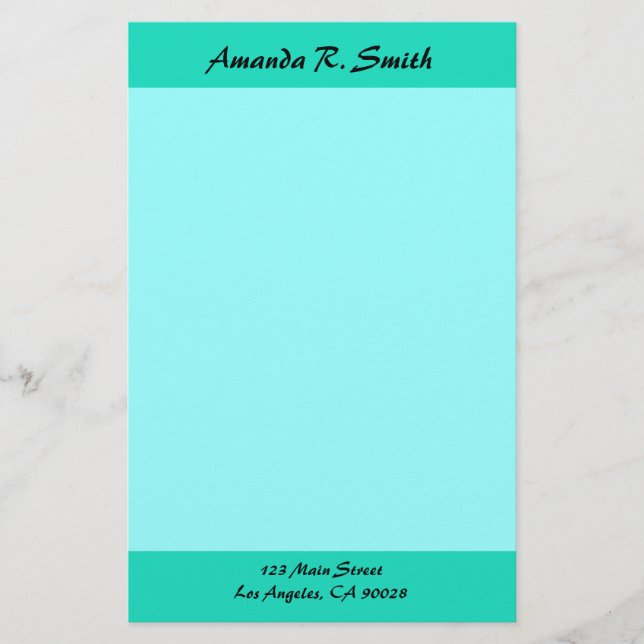 Papeterie Simple turquoise (Devant)