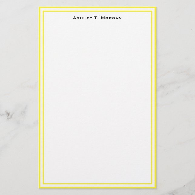 Papeterie Simplicity Yellow / White Personalized Stationery (Devant)
