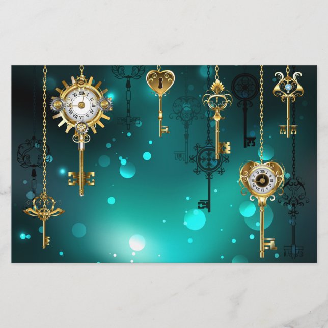 Papeterie Skeleton Keys on Green Background (Devant)