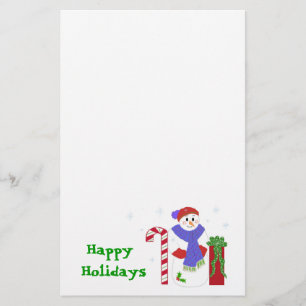 Papeterie Snowman avec Sucre de canne et cadeau