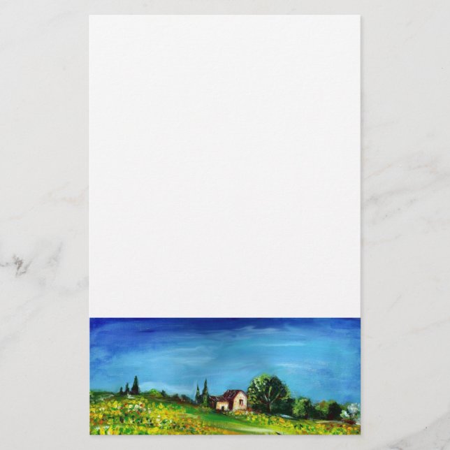 Papeterie SOUFFLE ET CAMPAGNE EN TOSCANE, blanc (Devant)
