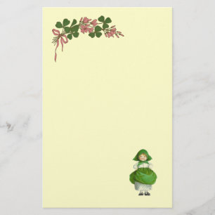PAPETERIE ST PATRICK'S DAY - IRLANDE, FILLE ET SHAMROCK