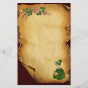 PAPETERIE ST PATRICK'S DAY - IRLANDE, FILLE ET SHAMROCK