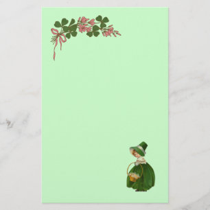 PAPETERIE ST PATRICK'S DAY - IRLANDE, FILLE ET SHAMROCK