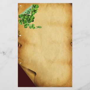 Papeterie ST. PATRICK'S DAY /Shamrocks sur parchemin Brown