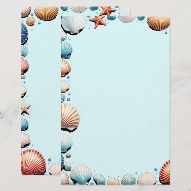 Papeterie Stationerie Symphonique Seashell (Devant / Derrière)