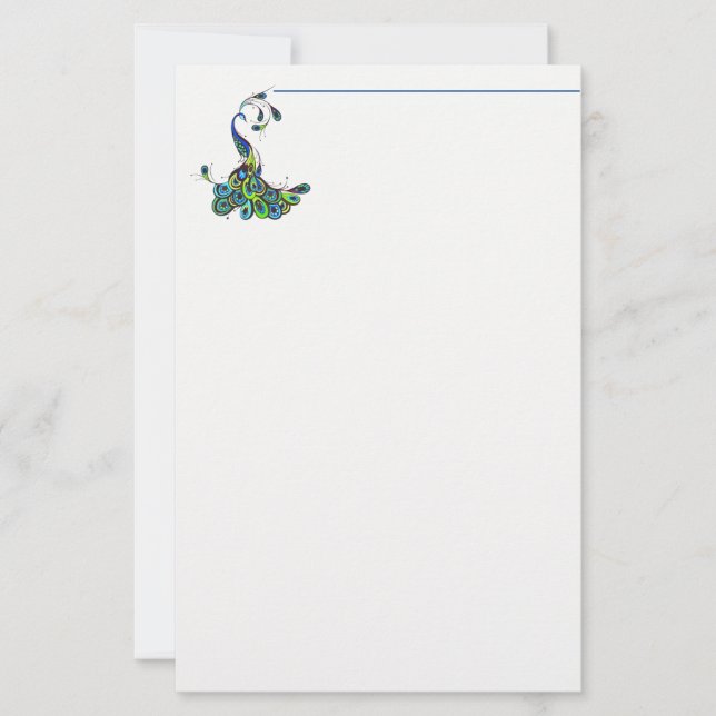 Papeterie Stationery Paper-Peacock (Devant)