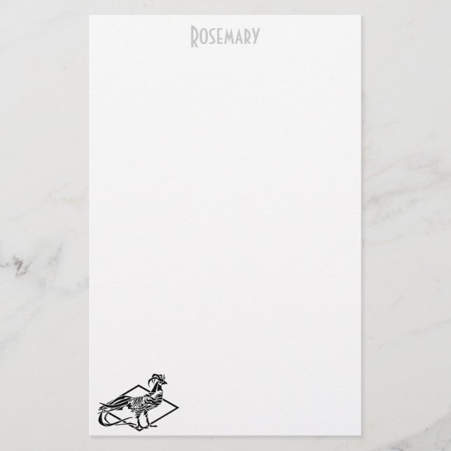 Papeterie Stationery Rooster Art Déco personnalisée (Devant)