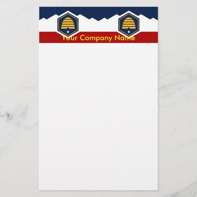 Papeterie Stationery with Flag of Utah, USA (Devant)