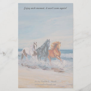 Papeterie Stationnaire, chevaux dans le surf