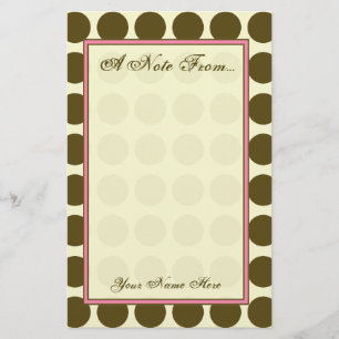 Papeterie Stationpapier Polka Dot Brown