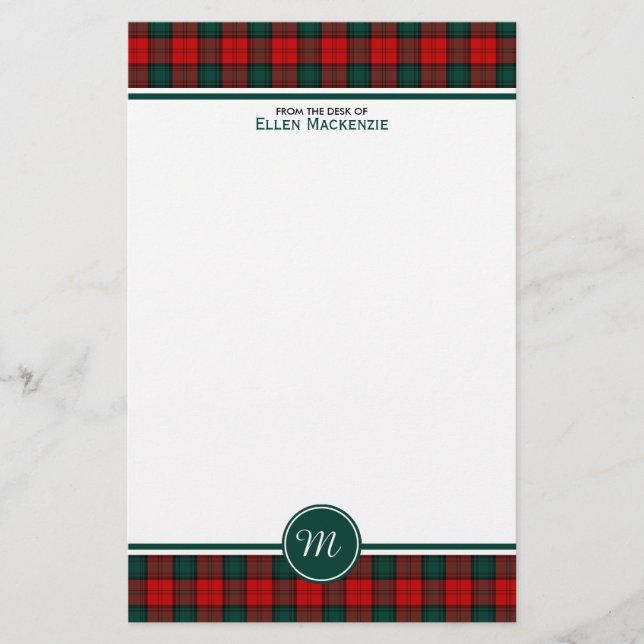 Papeterie Stewart du clan atholl Tartan Monogramme (Devant)