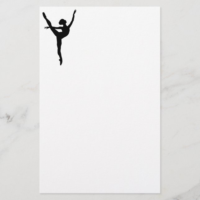 Papeterie Style Noir silhouette ballet danse sentiments fill (Devant)