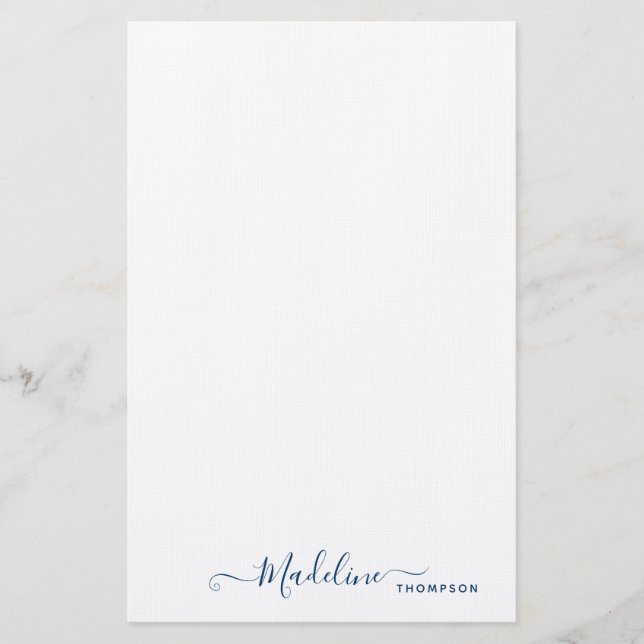 Papeterie Stylisme tendance Navy Blue Script Typographie (Devant)