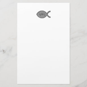 Papeterie Symbole chrétien de poissons d'IXOYE - effet en